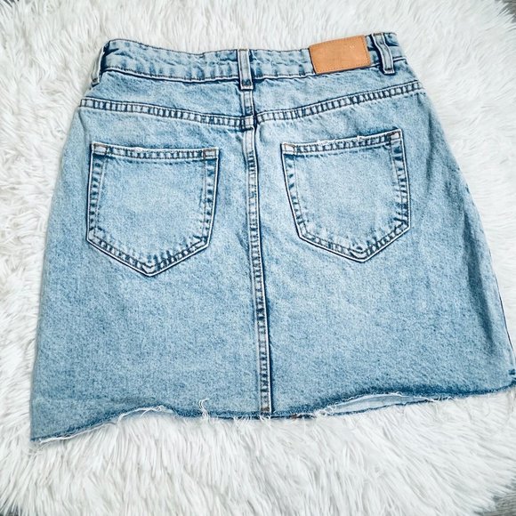 Zara Light Blue Denim Jean Mini Skirt Small - Picture 3 of 9